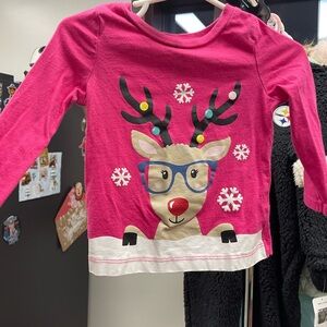 Carters long sleeve Christmas reindeer shirt